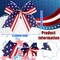12 Pcs Red White Blue Patriotic Bows 6 Inch 4th of July Wreath Bow Large Burlap Patriotic Bow American Flag Star Ribbon Bows for Memorial Independence Day Front Door Wall Fence Decor (Classic Style)